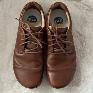 LEMS Nine2Five Mocha Leather Minimalist Shoe Unisex Size Men’s 13/ Women's 14.5